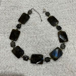 Donna Dressler labradorite (green, dark grey, brown) silver 925 necklace